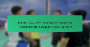 Eventstruktur für neue Badmintonspieler: Turnierformate, Spielplan, Spieler-Setzliste