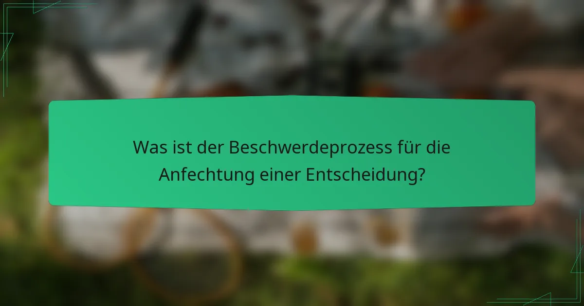 Was ist der Beschwerdeprozess für die Anfechtung einer Entscheidung?