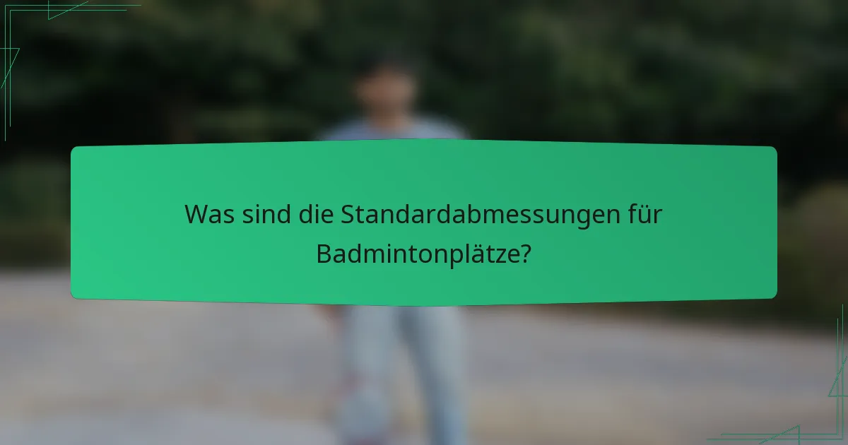 Was sind die Standardabmessungen für Badmintonplätze?